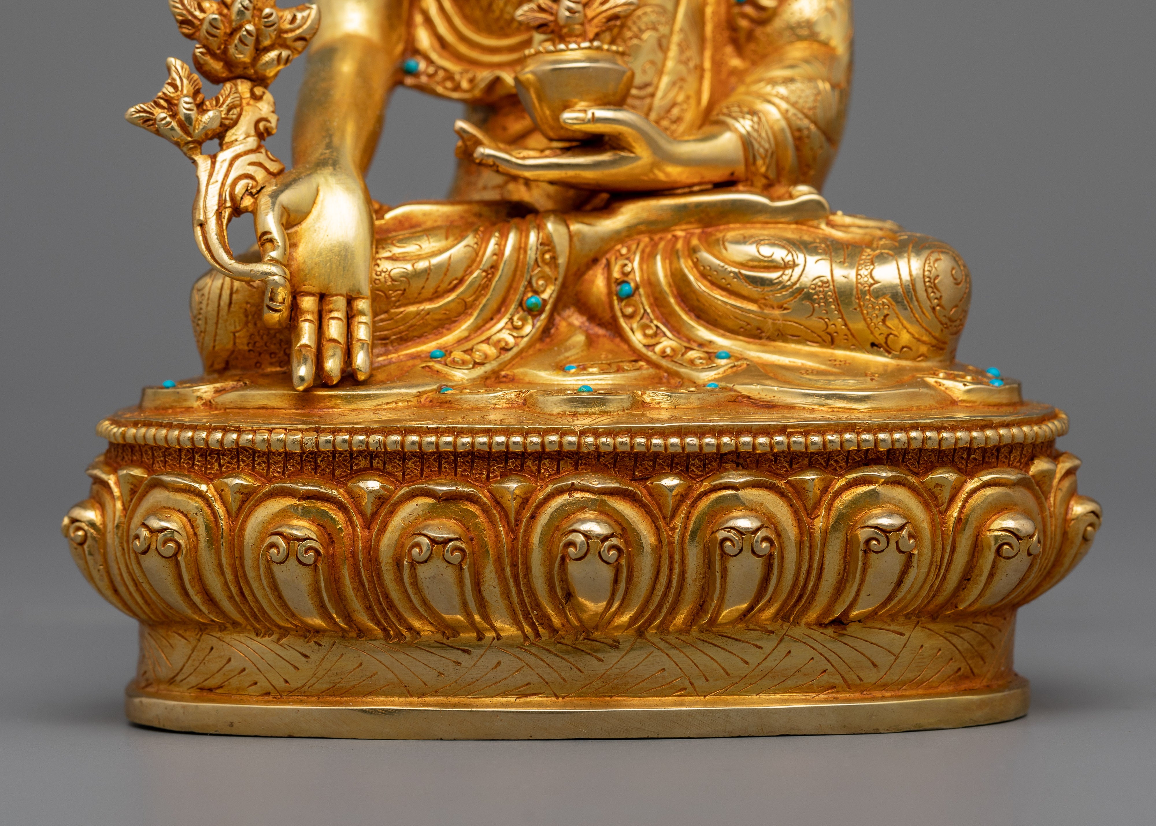 Medicine Buddha Chant Practice Statue | Bhaisajyaguru Traditional Himalayan Artwork