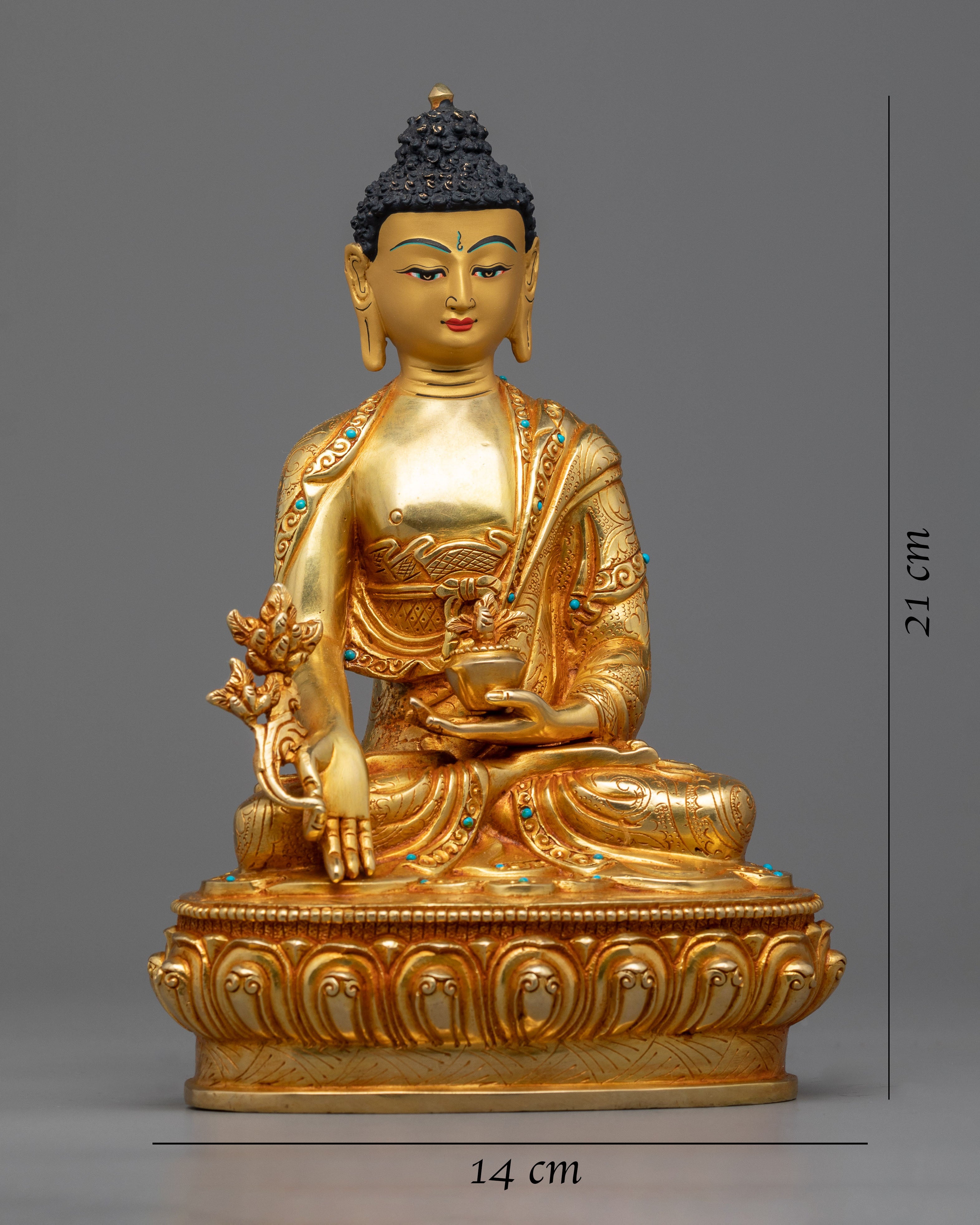 Medicine Buddha Chant Practice Statue | Bhaisajyaguru Traditional Himalayan Artwork