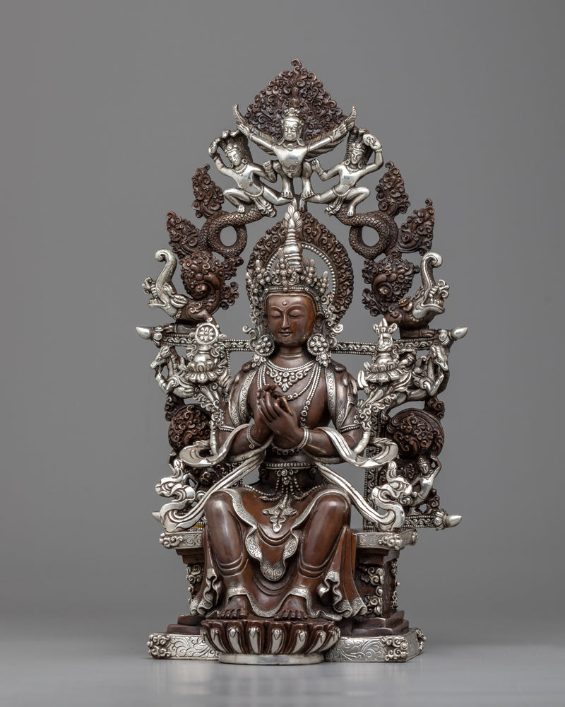 Maitreya Buddha Statue | Buddhist Oxidized Copper Statue
