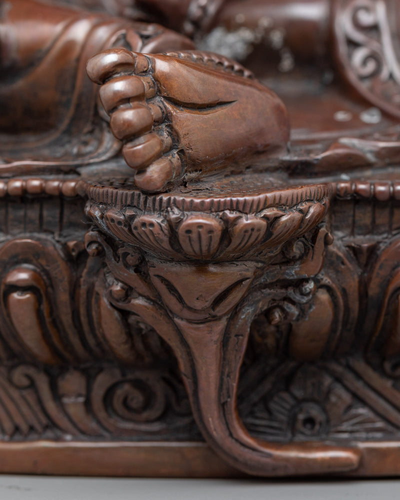 Oxidized Green Tara Statue for Protection | Traditional Handcrafted Buddhist Art