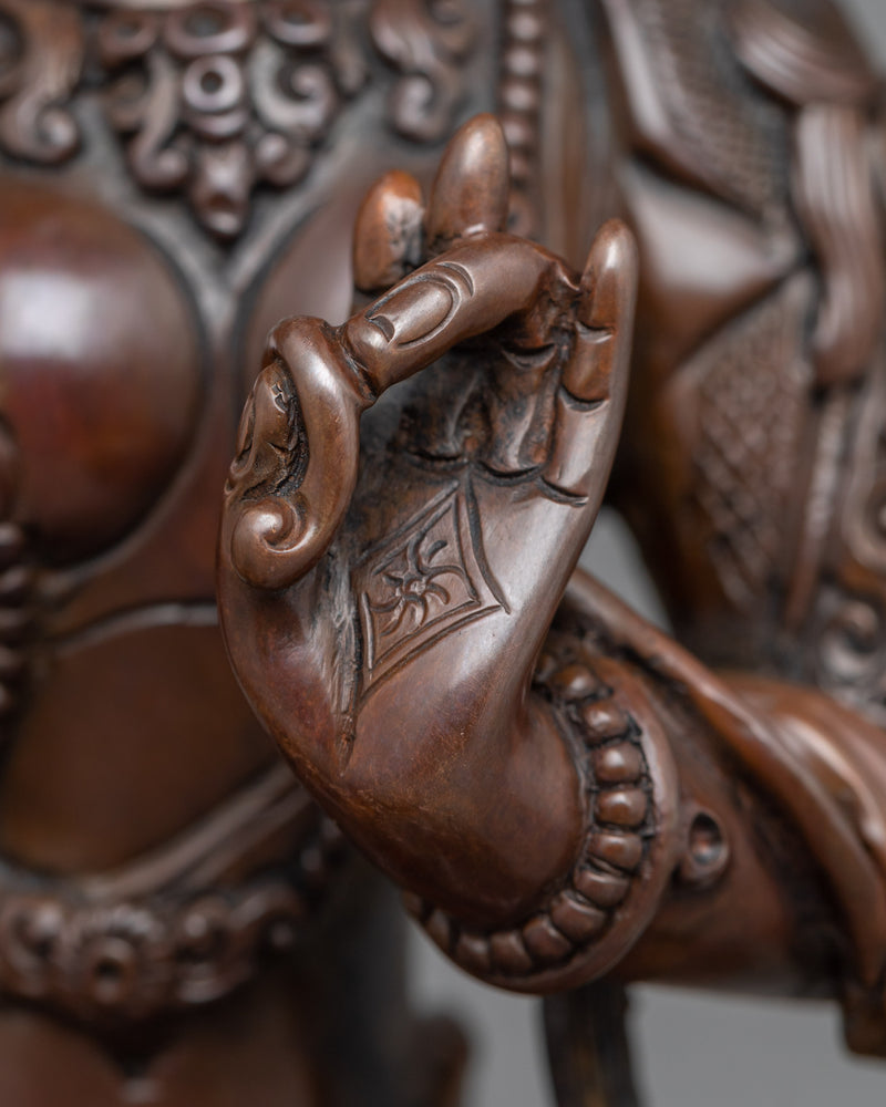 Oxidized Green Tara Statue for Protection | Traditional Handcrafted Buddhist Art