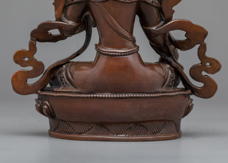 Oxidized Green Tara Statue for Protection | Traditional Handcrafted Buddhist Art