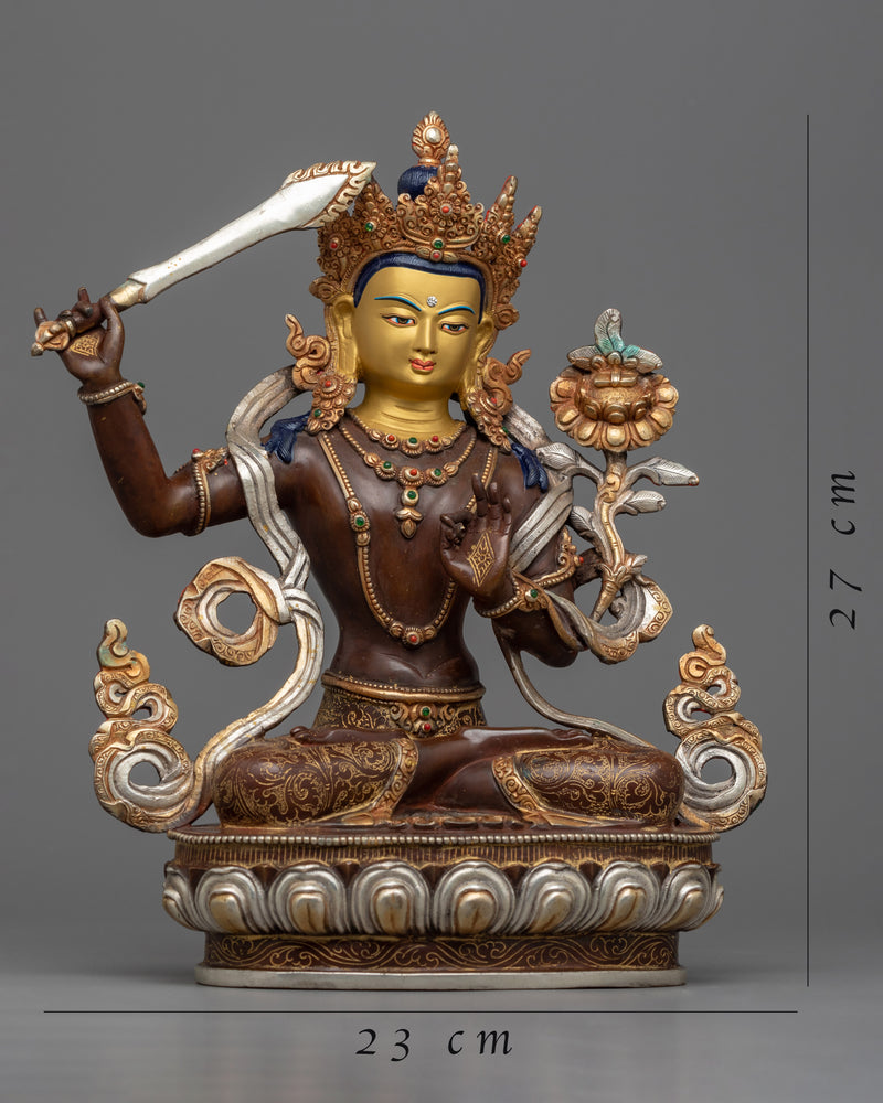 Immerse Yourself in the Wisdom of the Manjughosha Mantra with This Stunning Manjushri Statue
