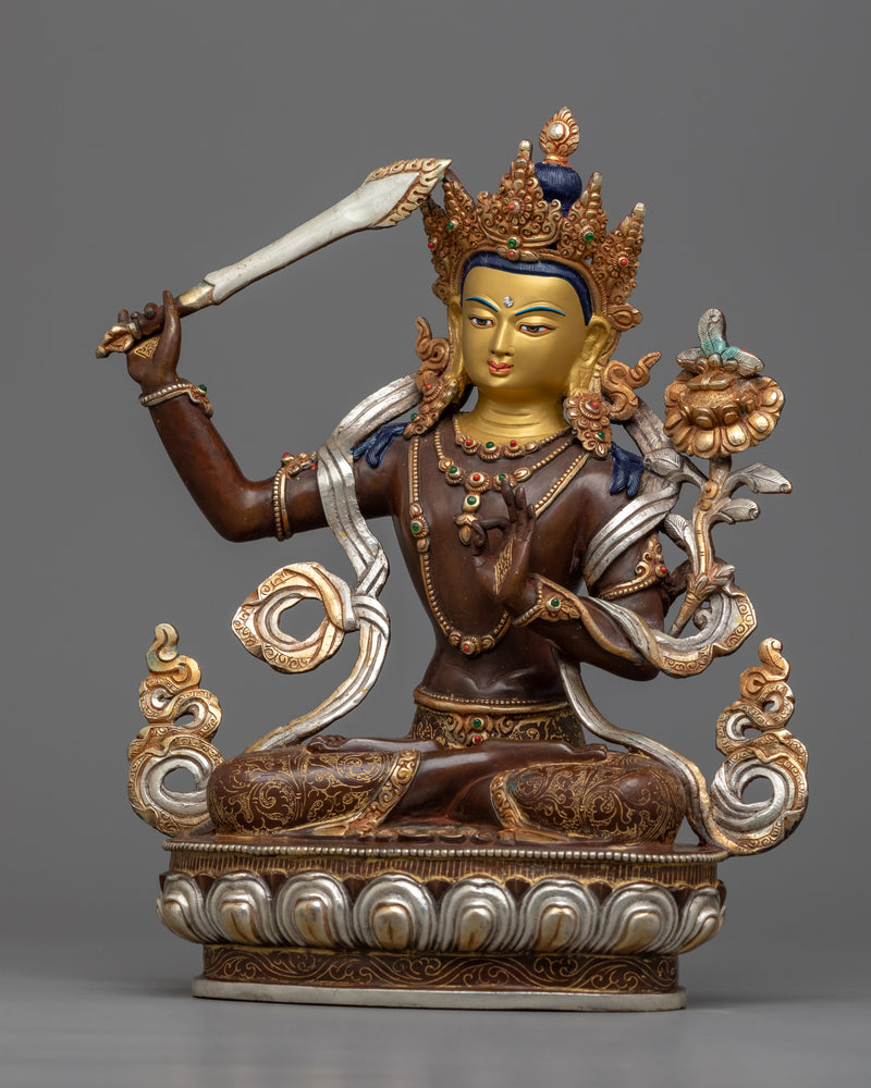 Immerse Yourself in the Wisdom of the Manjughosha Mantra with This Stunning Manjushri Statue
