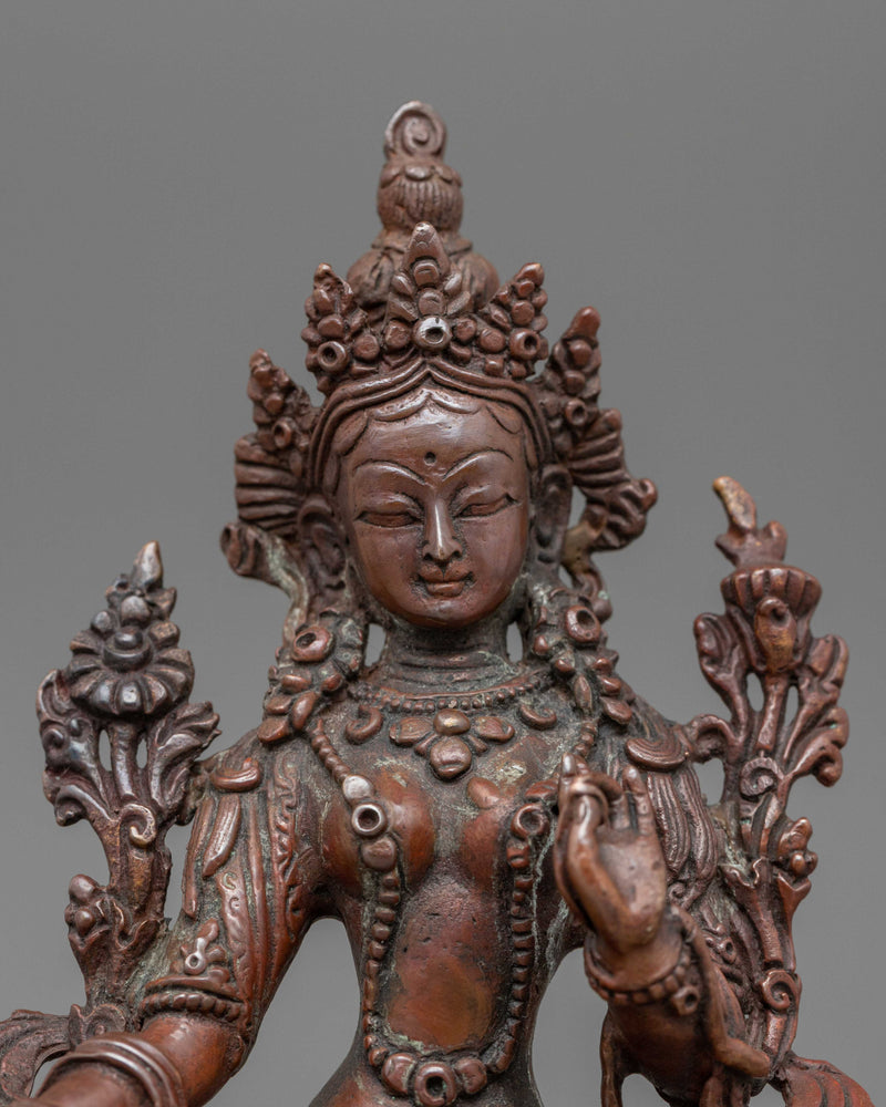 Green Tara Statue for Protection | Female Bodhisattva Green Tara