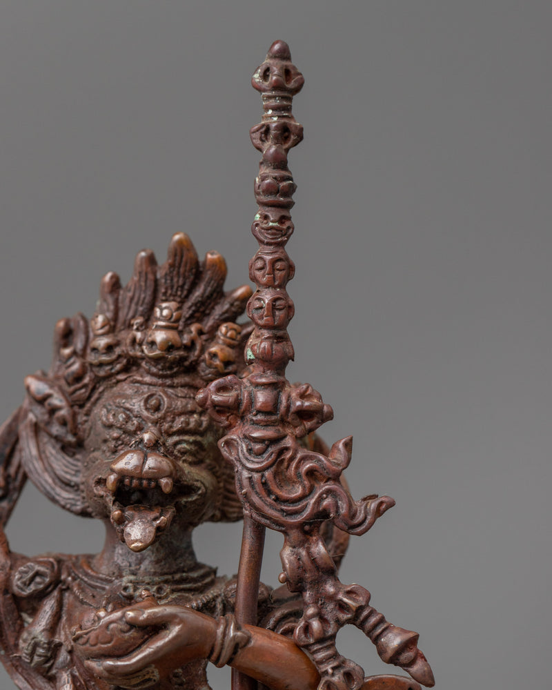 Exquisite Set of 3 Oxidized Copper Dakini Female Statues | Spiritual Collection