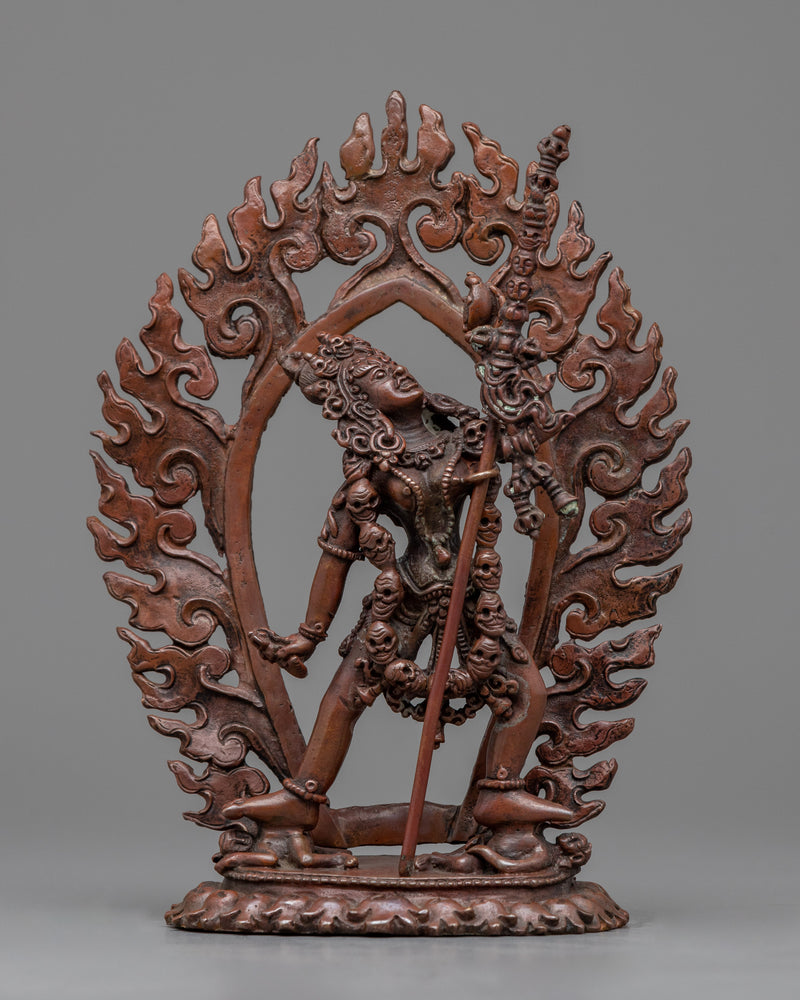 Exquisite Set of 3 Oxidized Copper Dakini Female Statues | Spiritual Collection
