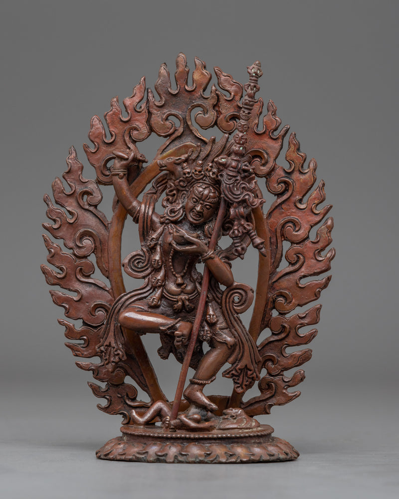 Exquisite Set of 3 Oxidized Copper Dakini Female Statues | Spiritual Collection