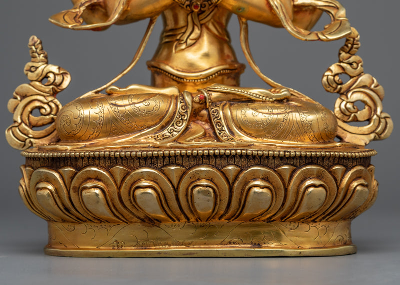 Welcome the Compassionate Presence of Avalokistesvara | 24K Gold-Gilded Copper Statue