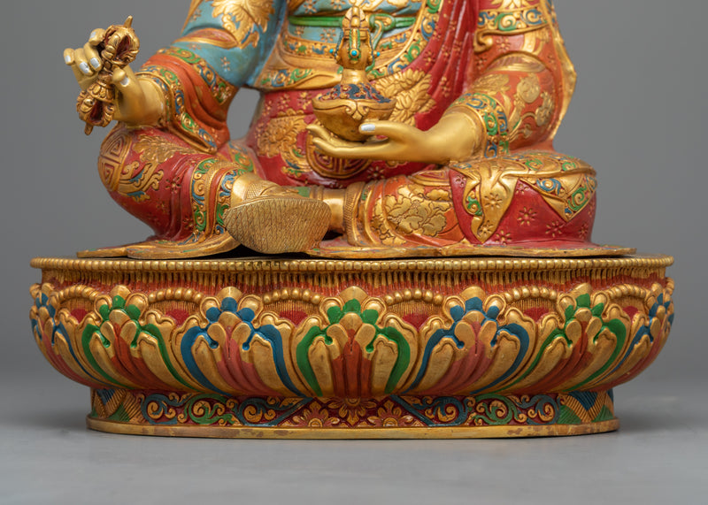 Embrace the Spiritual Guidance of Padmasambaba | Traditionally Gold-Gilded Copper Statue