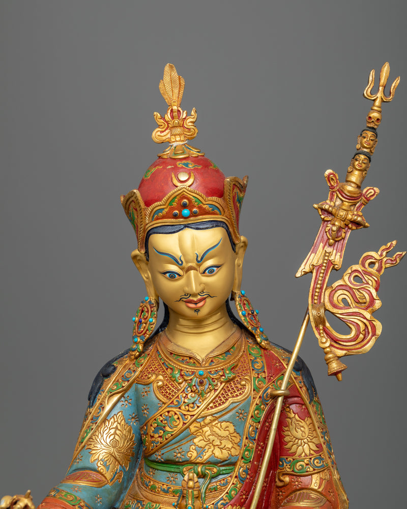 Embrace the Spiritual Guidance of Padmasambaba | Traditionally Gold-Gilded Copper Statue