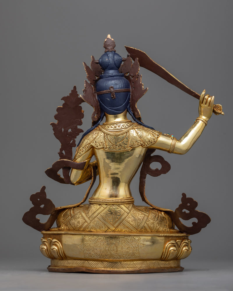 Discover the Enlightened Wisdom of Manjusri | Himalayan Handmade Copper Statue