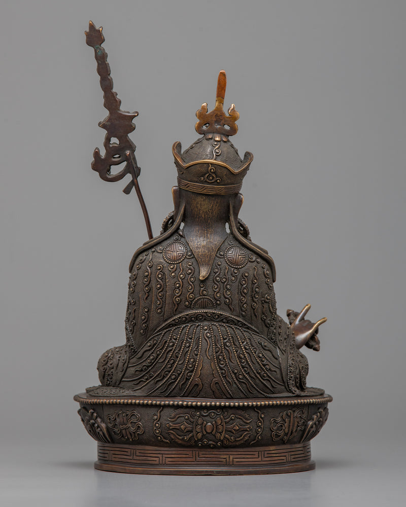 Guru Rinpoche Mantra Practice Statue | Traditional Oxidized Buddhist Statue