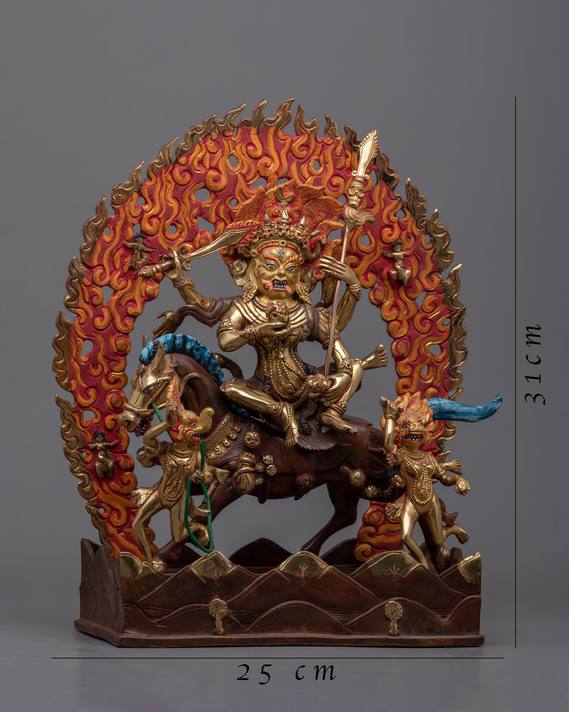 Palden Lhamo Empowerment Statue | Gold Gilded Traditional Buddhist Artwork