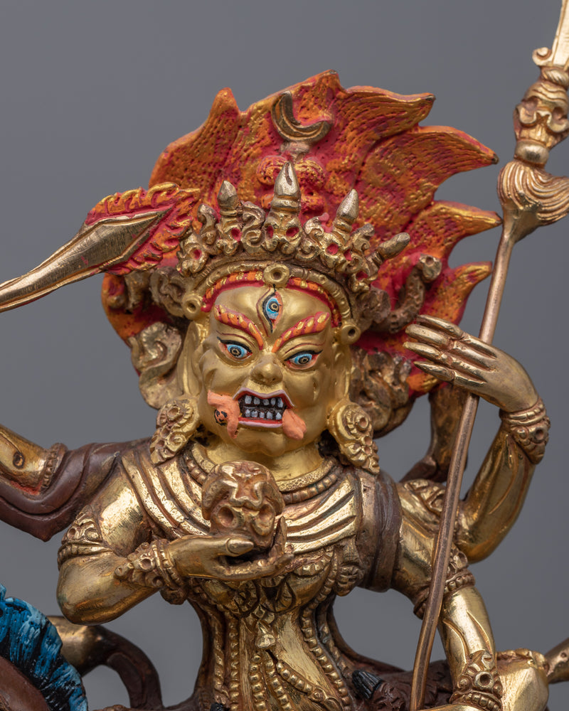 Palden Lhamo Empowerment Statue | Gold Gilded Traditional Buddhist Artwork