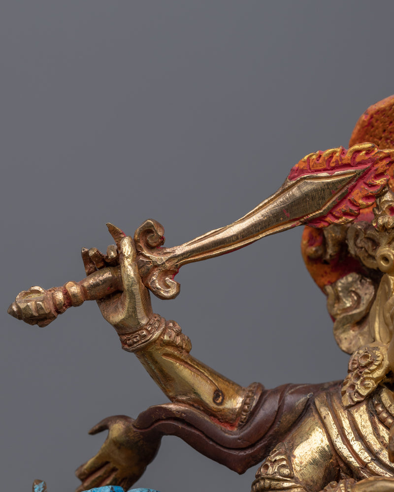 Palden Lhamo Empowerment Statue | Gold Gilded Traditional Buddhist Artwork