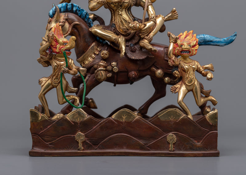 Palden Lhamo Empowerment Statue | Gold Gilded Traditional Buddhist Artwork