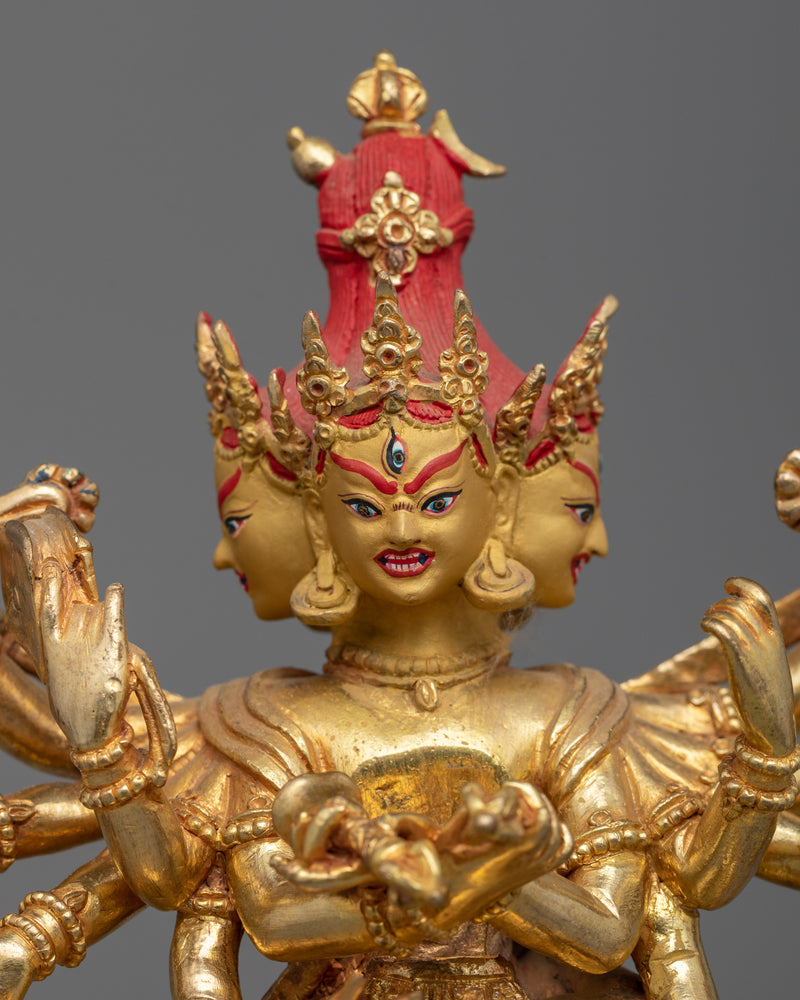Exquisite Cakrasamvara Statue | Embrace the Power of Union with the Gold Gilded Statue