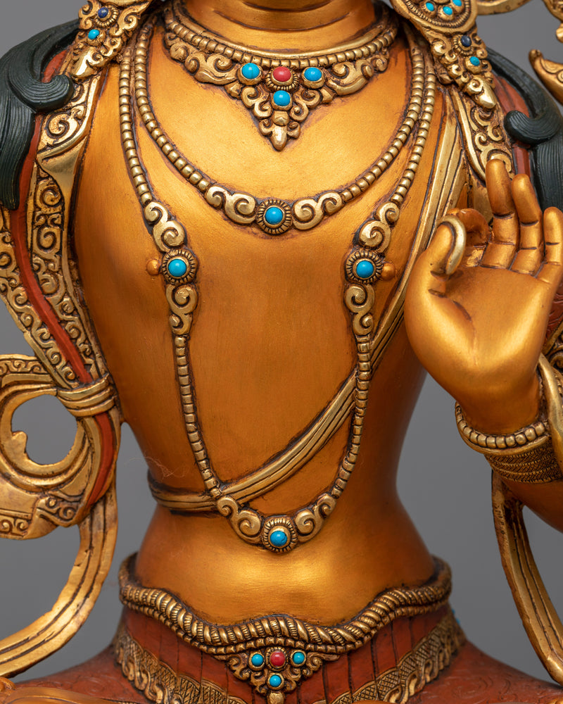 Manjushri Bodhisattva of Wisdom Statue |  Hand-Carved Bodhisattva Statue