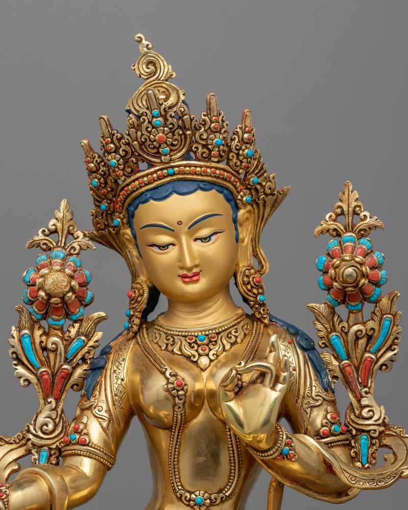 Tara Green: The Swift and Compassionate Savior | Spiritual Buddhist Sculpture