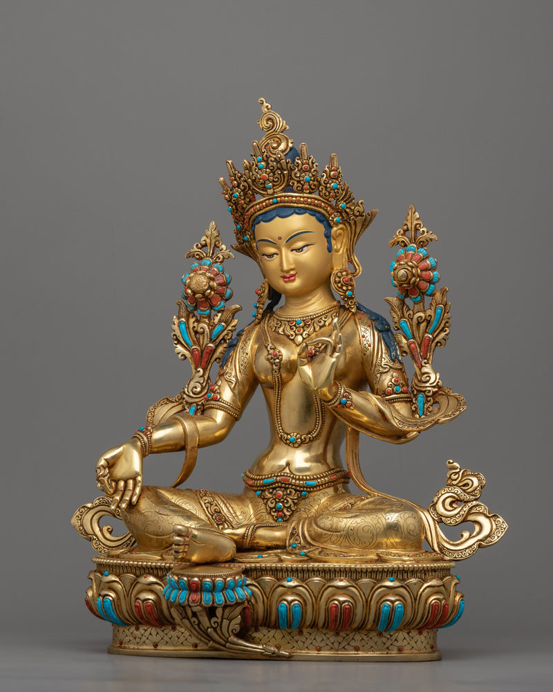 Tara Green: The Swift and Compassionate Savior | Spiritual Buddhist Sculpture