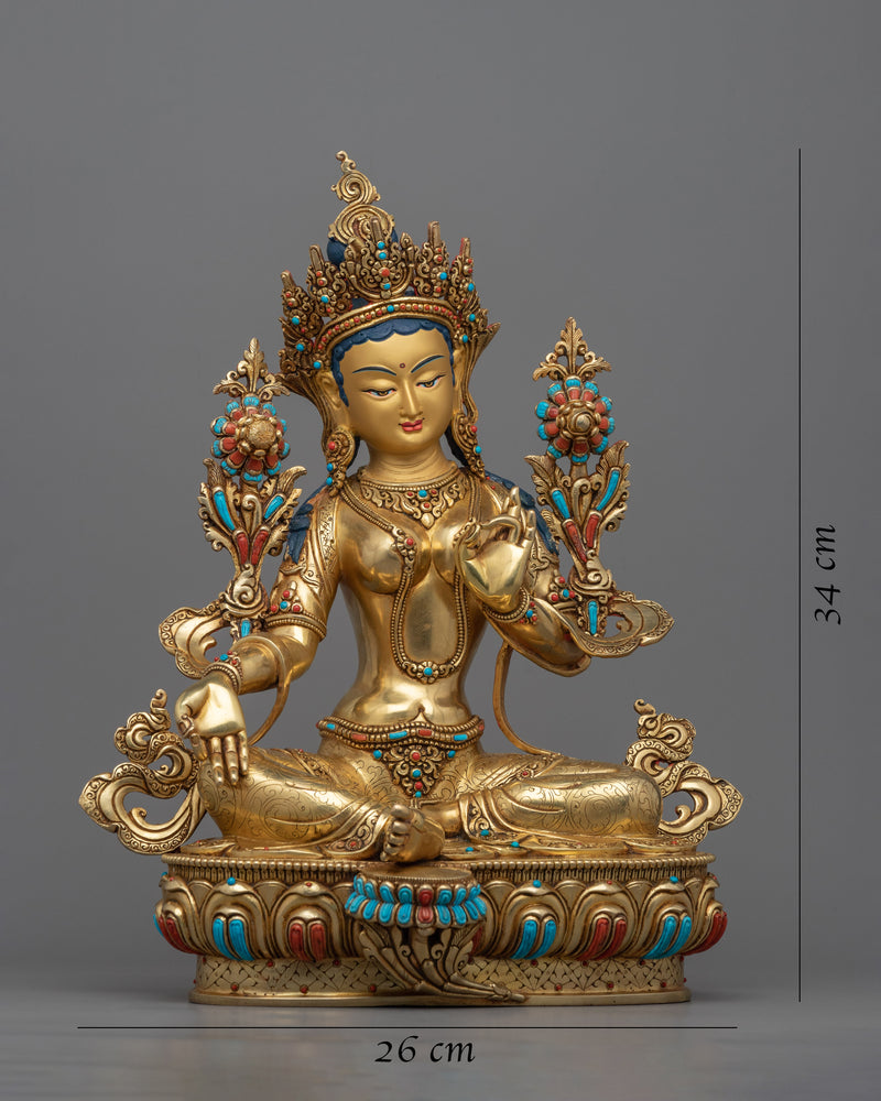 Tara Green: The Swift and Compassionate Savior | Spiritual Buddhist Sculpture