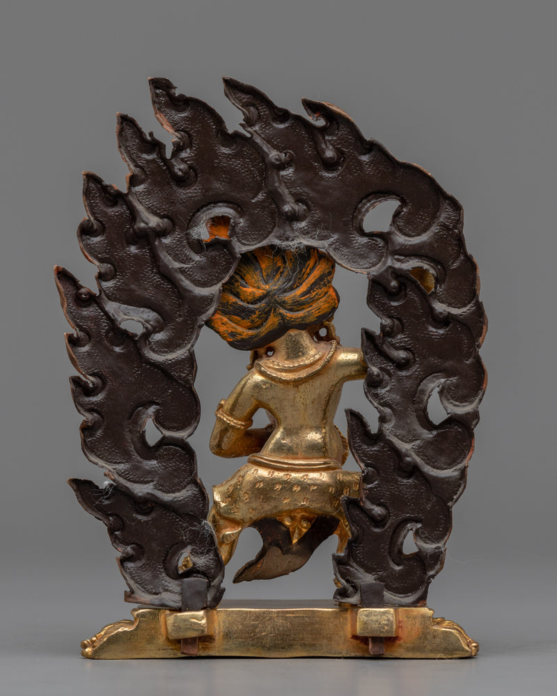 Gold Gilded Vajrapani Art |  Machine Made Buddhist Statue for Decoration