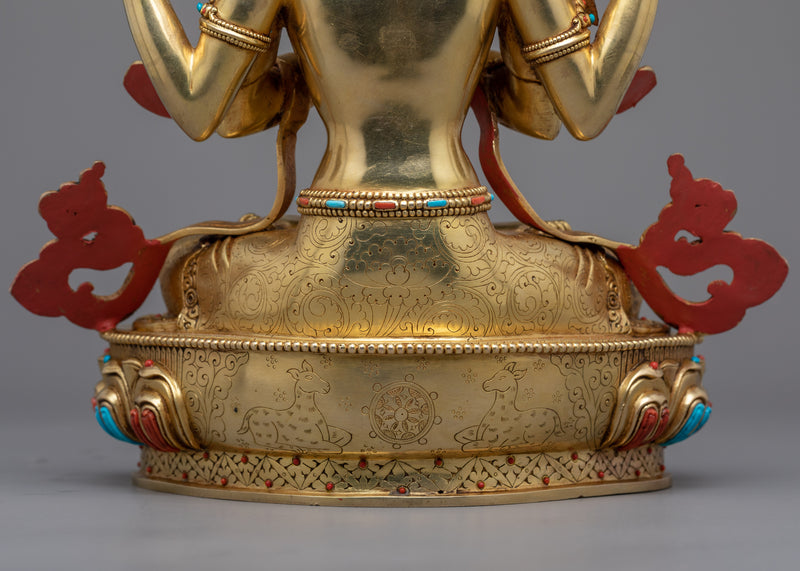 4 arms Chenrezig buddha Sculpture | The Embodiment of Compassion