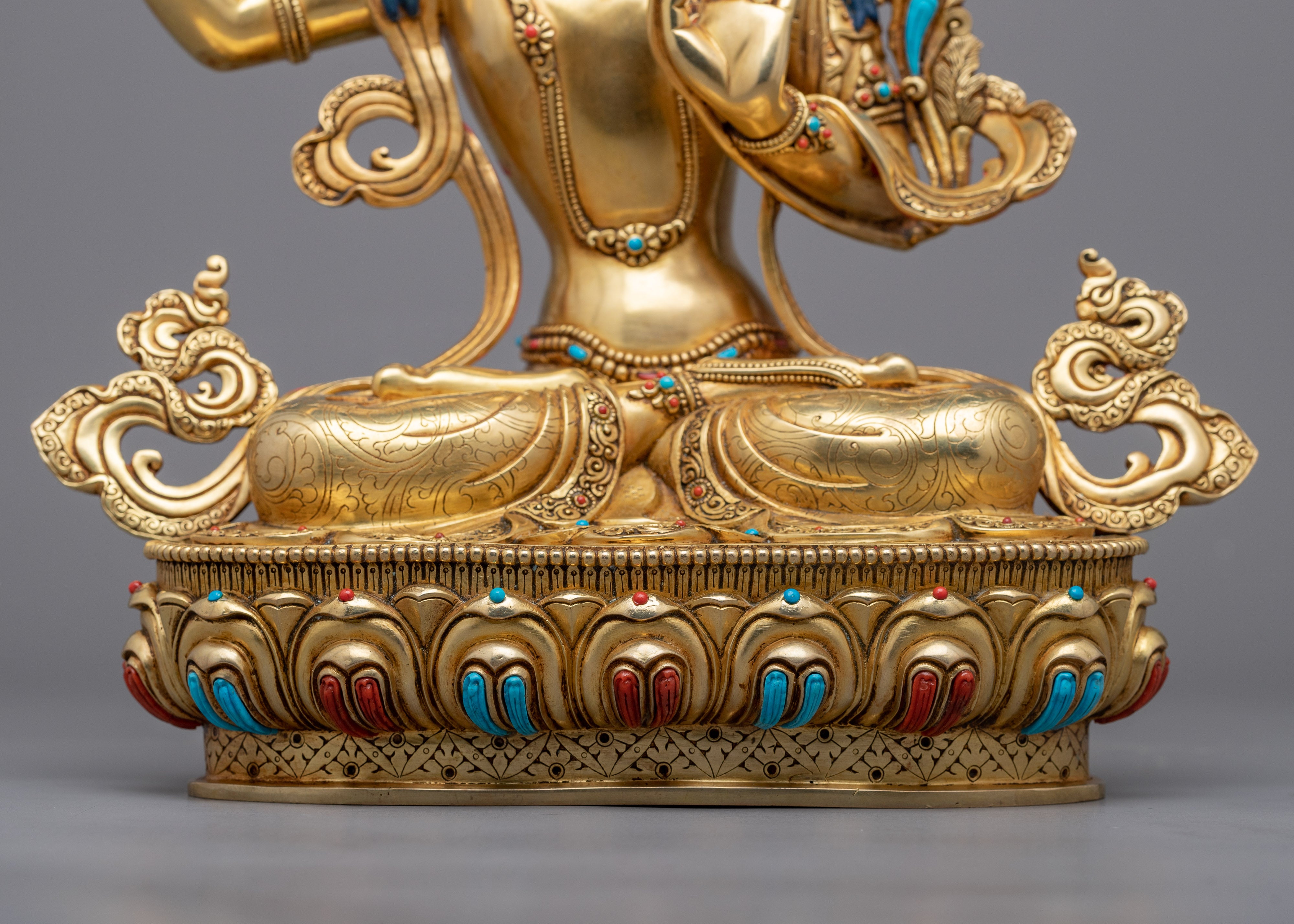 The Bodhisattva of Wisdom and Insight Manjushri Buddha with a Sword Statue | Himalayan Art