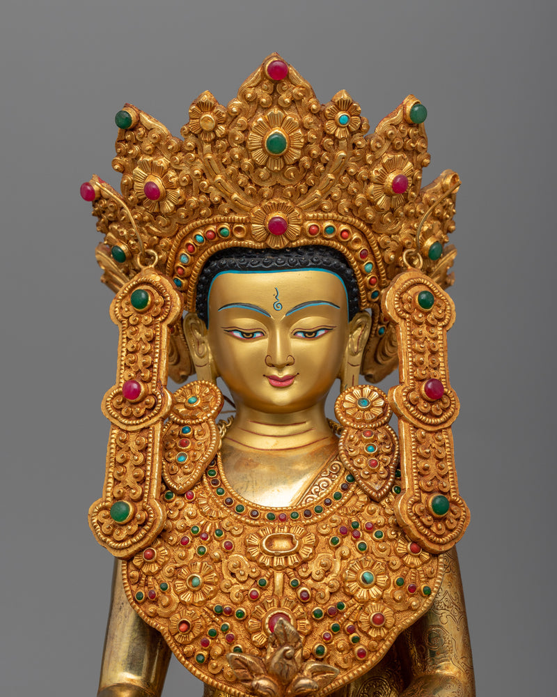 Crown Medicine Golden Buddha Statue | The Healer of All Sufferings
