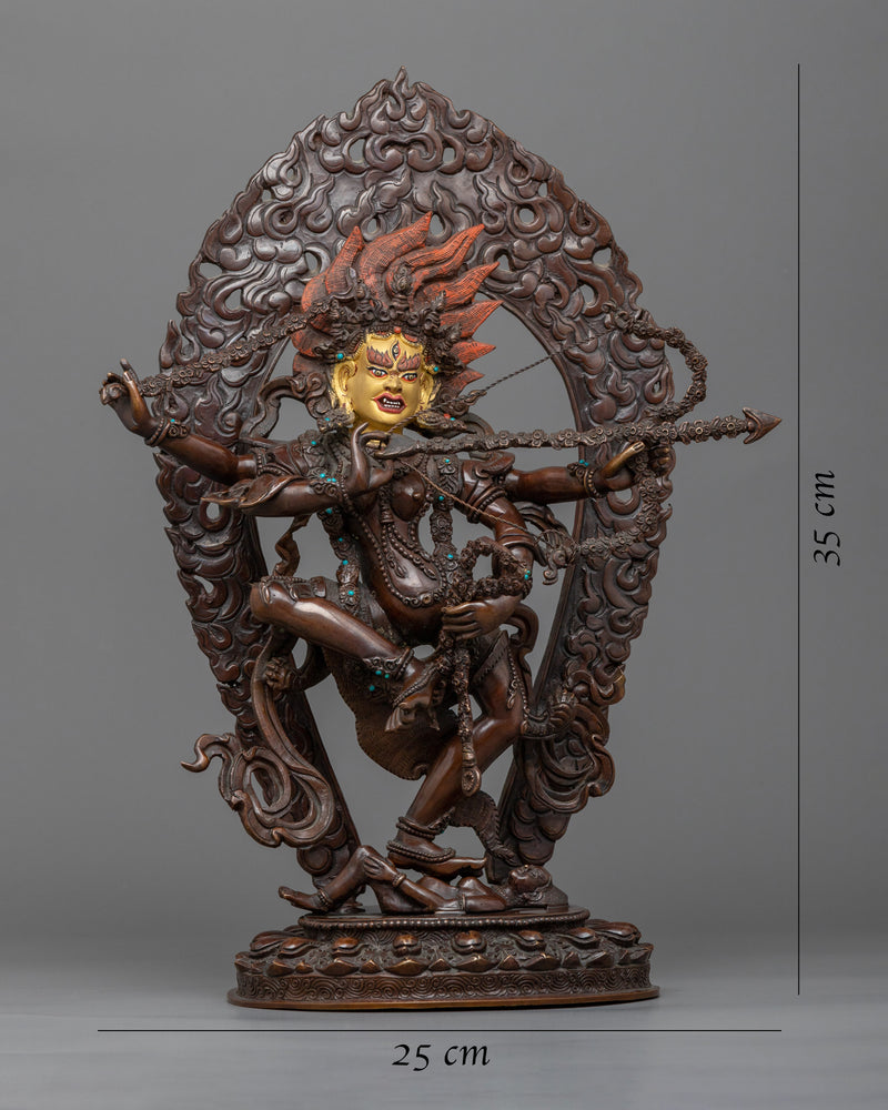 Oxidized Copper Kurukulla Dakini Sculpture |  Semi-Wrathful Yidam Artwork