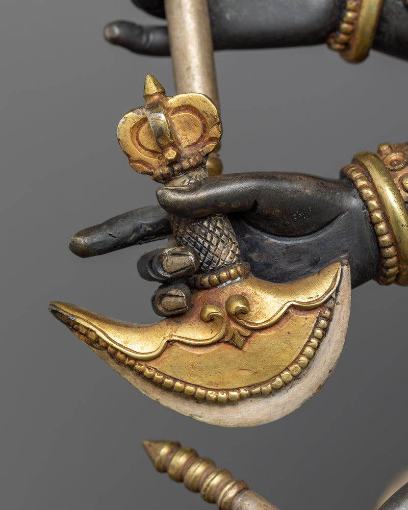 Kalachakra Symbol Practice Sculpture | Oxidized Copper Buddhist Art