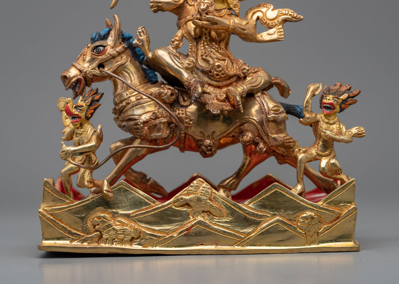 Palden Lhamo Empowerment Sculpture | Gold Gilded Traditional Buddhist Artwork