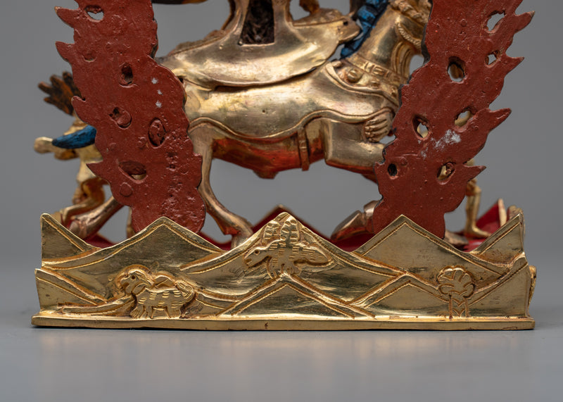 Palden Lhamo Empowerment Sculpture | Gold Gilded Traditional Buddhist Artwork
