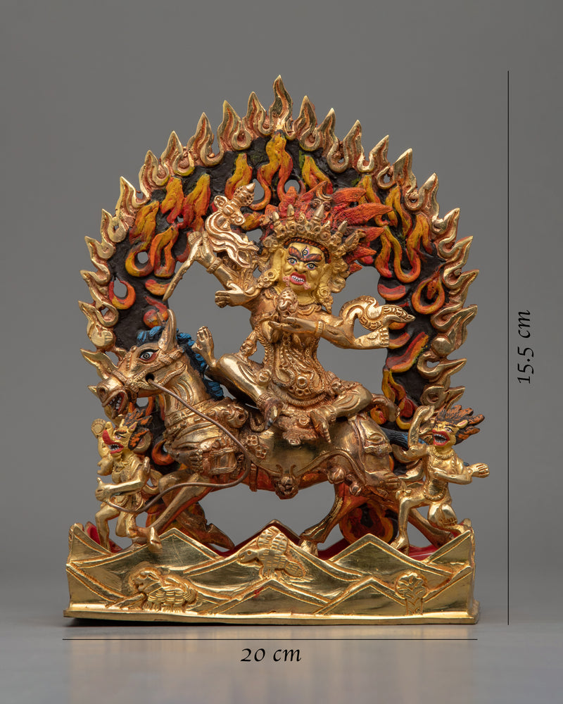 Palden Lhamo Empowerment Sculpture | Gold Gilded Traditional Buddhist Artwork