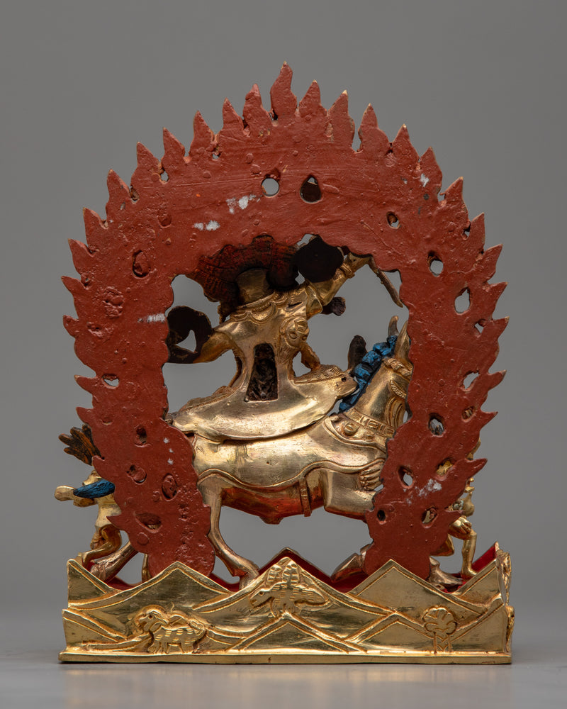Palden Lhamo Empowerment Sculpture | Gold Gilded Traditional Buddhist Artwork