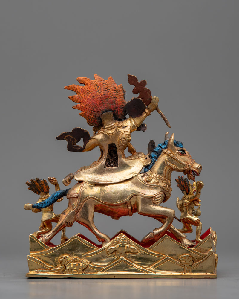 Palden Lhamo Empowerment Sculpture | Gold Gilded Traditional Buddhist Artwork
