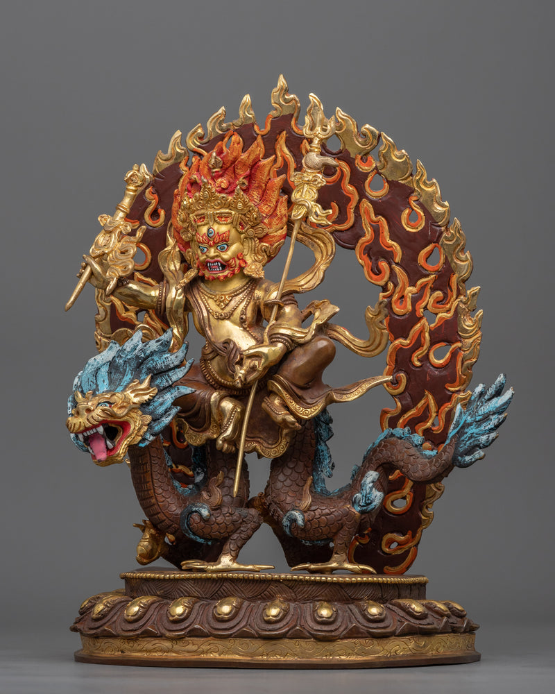 White Dzambhala Mantra Practice Statue |  Guan Yin, God of Wealth Artwork