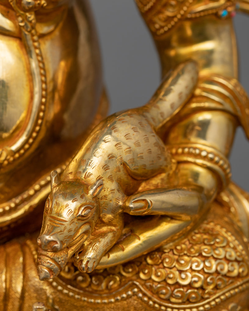 Dzambhala Mantra Practice Statuette | Buddhist Deity of Abundance and Prosperity
