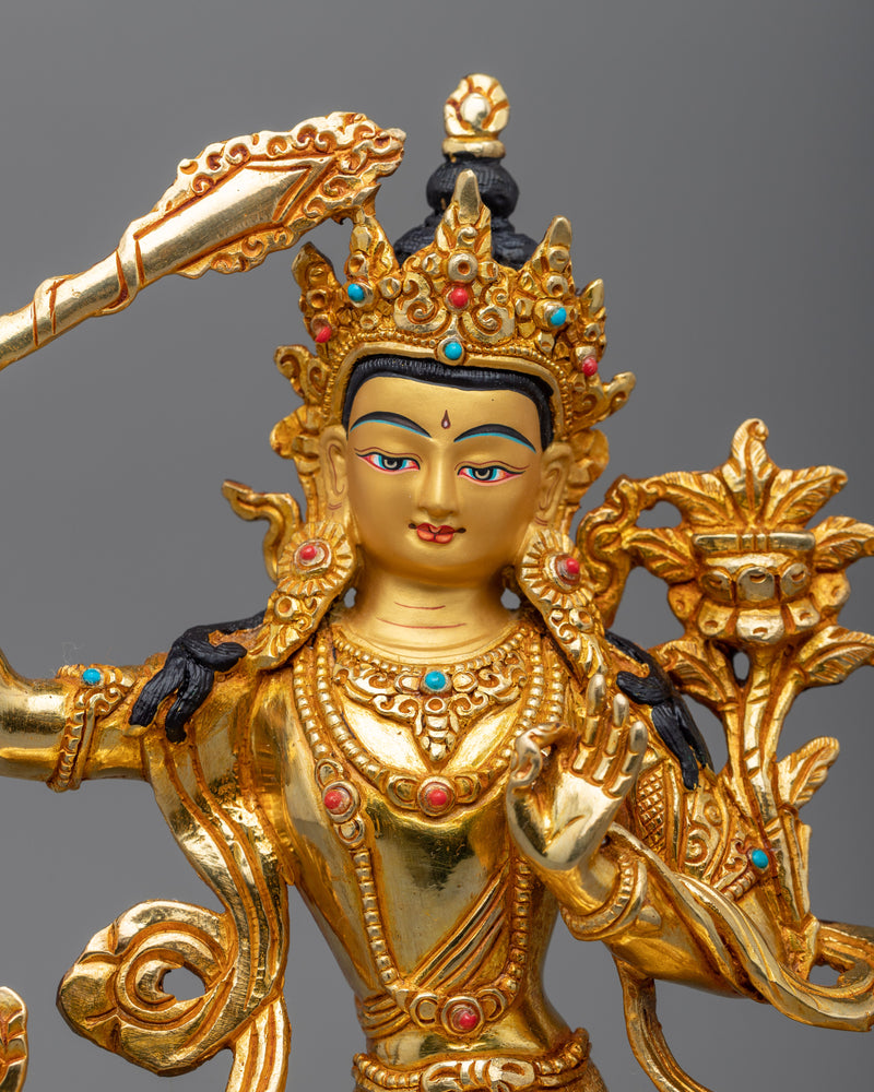 Bodhisattva Manjushri Statuette | Bodhisattva of Compassion and Wisdom
