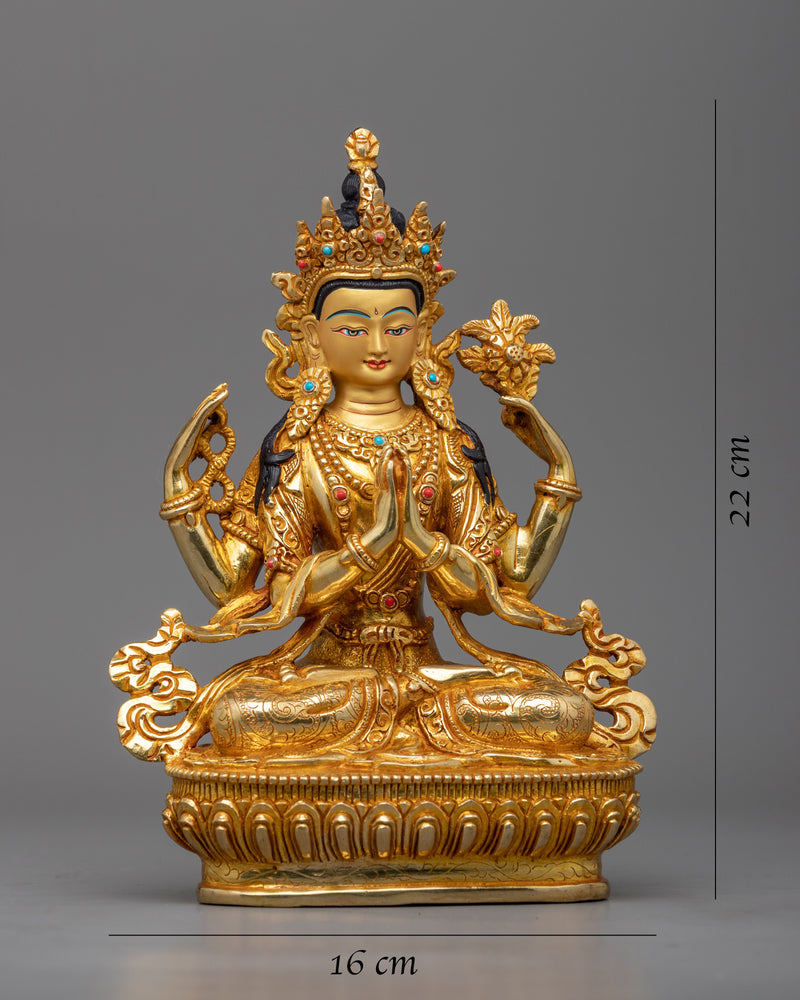 Avalokiteshvara Chenrezig Statue | "One Who Looks With Unwavering Eye"