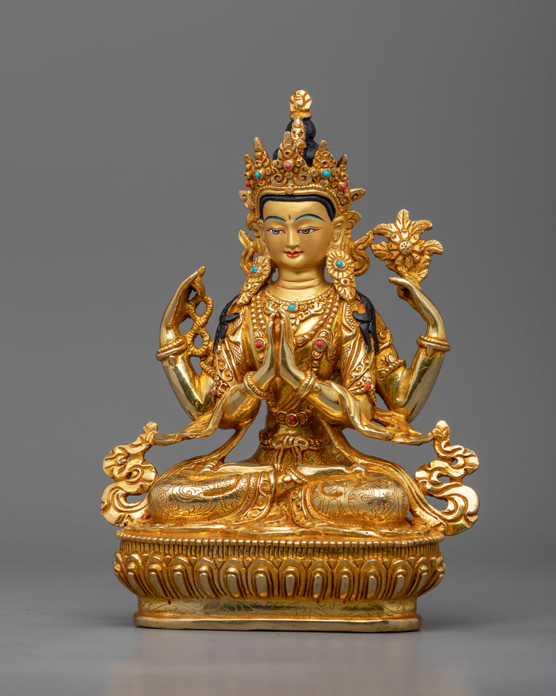 Avalokiteshvara Chenrezig Statue | "One Who Looks With Unwavering Eye"