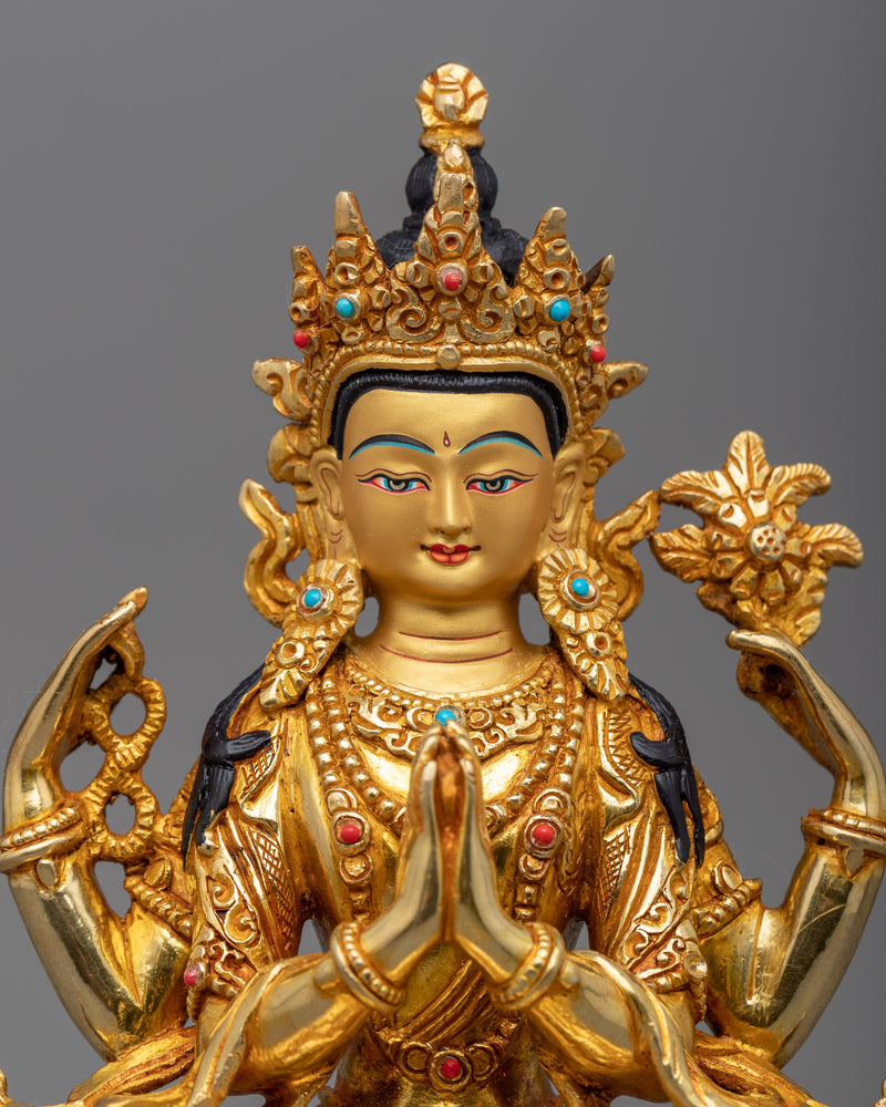Avalokiteshvara Chenrezig Statue | "One Who Looks With Unwavering Eye"