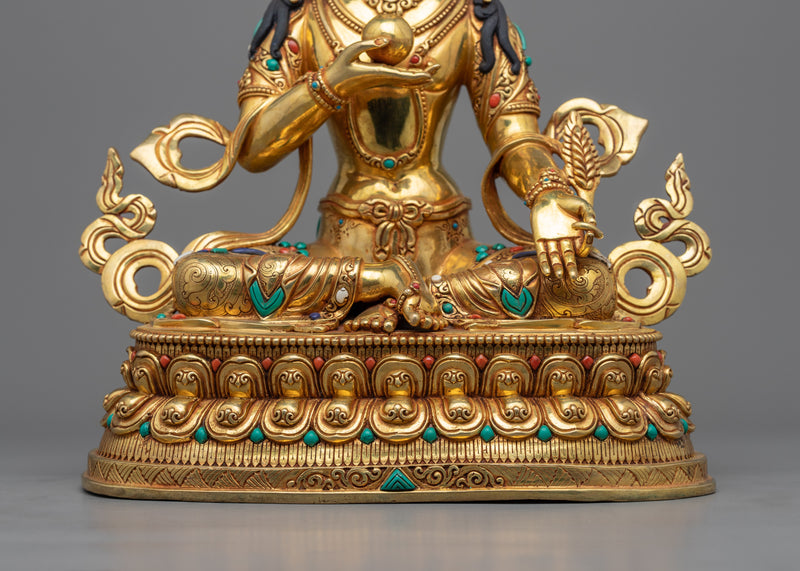 Kṣitigarbha Bodhisattva Statue | Himalayan Gold Gilded Art