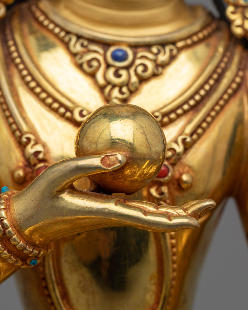 Kṣitigarbha Bodhisattva Statue | Himalayan Gold Gilded Art