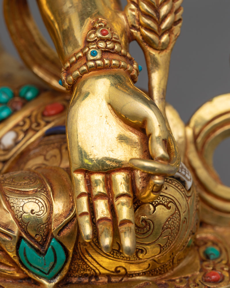 Kṣitigarbha Bodhisattva Statue | Himalayan Gold Gilded Art