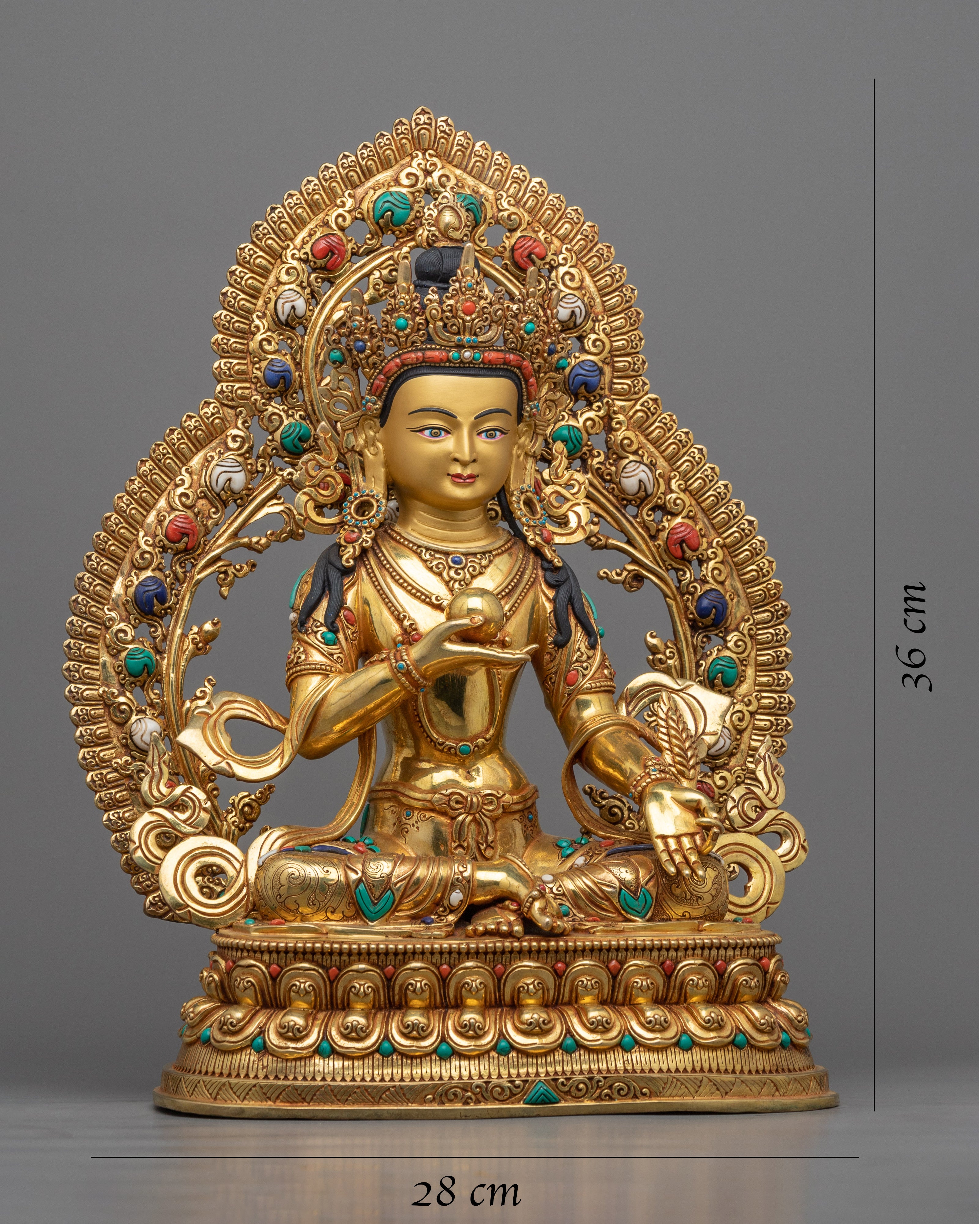 Kṣitigarbha Bodhisattva Statue | Himalayan Gold Gilded Art