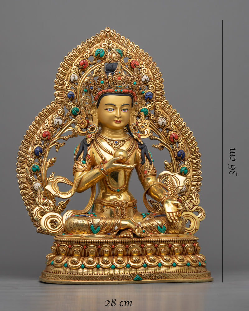 Kṣitigarbha Bodhisattva Statue | Himalayan Gold Gilded Art