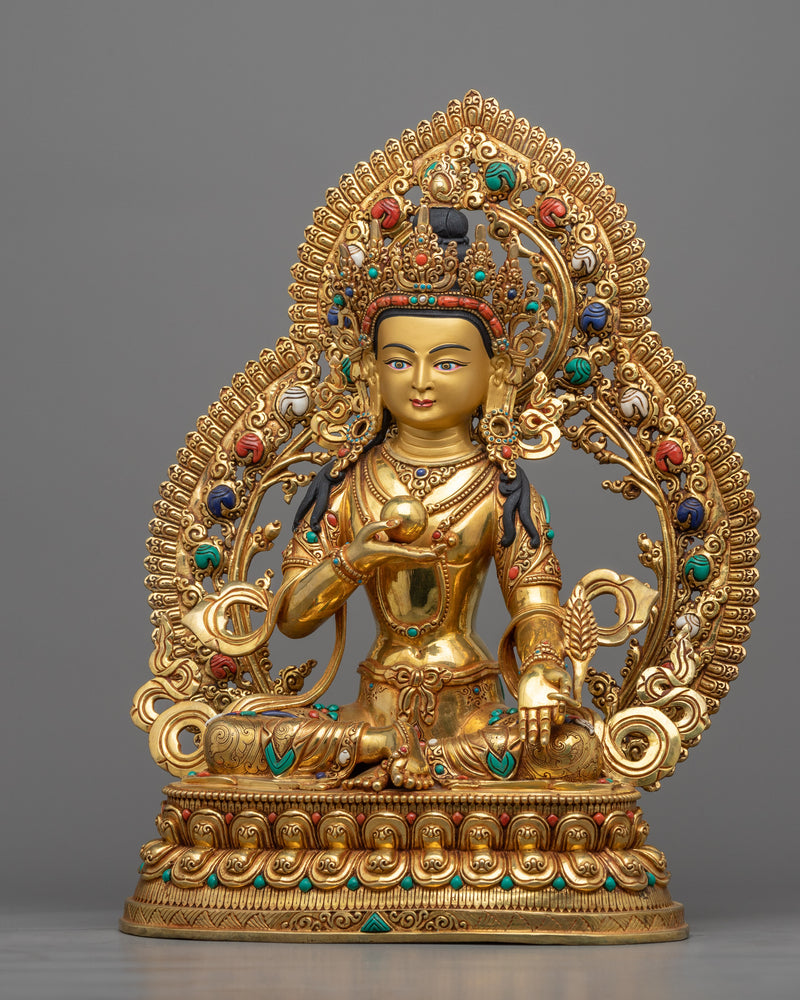Kṣitigarbha Bodhisattva Statue | Himalayan Gold Gilded Art