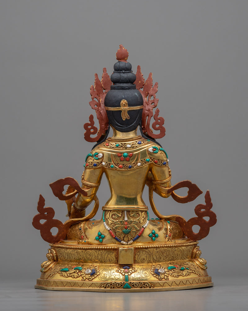 Kṣitigarbha Bodhisattva Statue | Himalayan Gold Gilded Art
